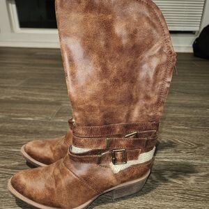 Coconuts by Matisse Tan Ankle Boots with Buckle Detail